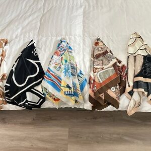 Chic Multicolor Scarves set of 6 35x35 inches each